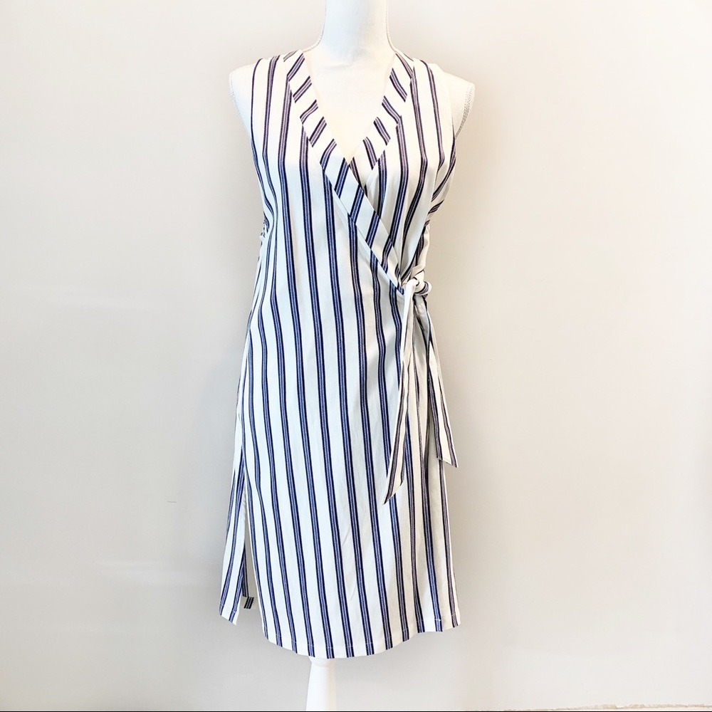 NWT Free People Vertical Stripe Wrap Dress